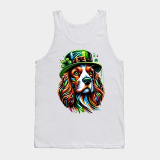 Welsh Springer Spaniel in Festive St Patrick's Day Gear Tank Top